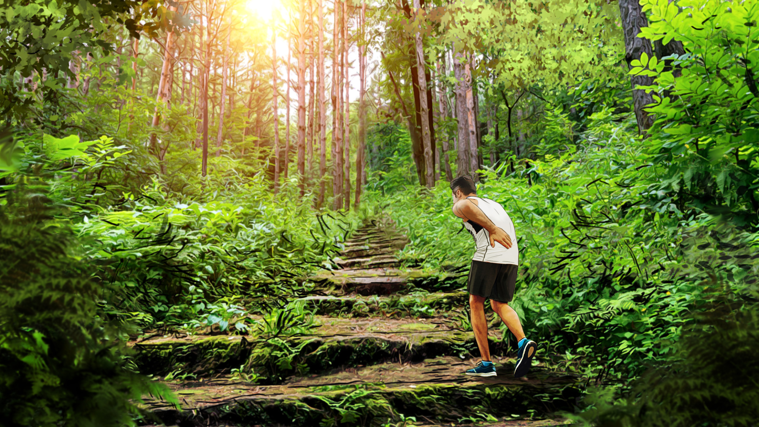 Sporty man has overexerted himself